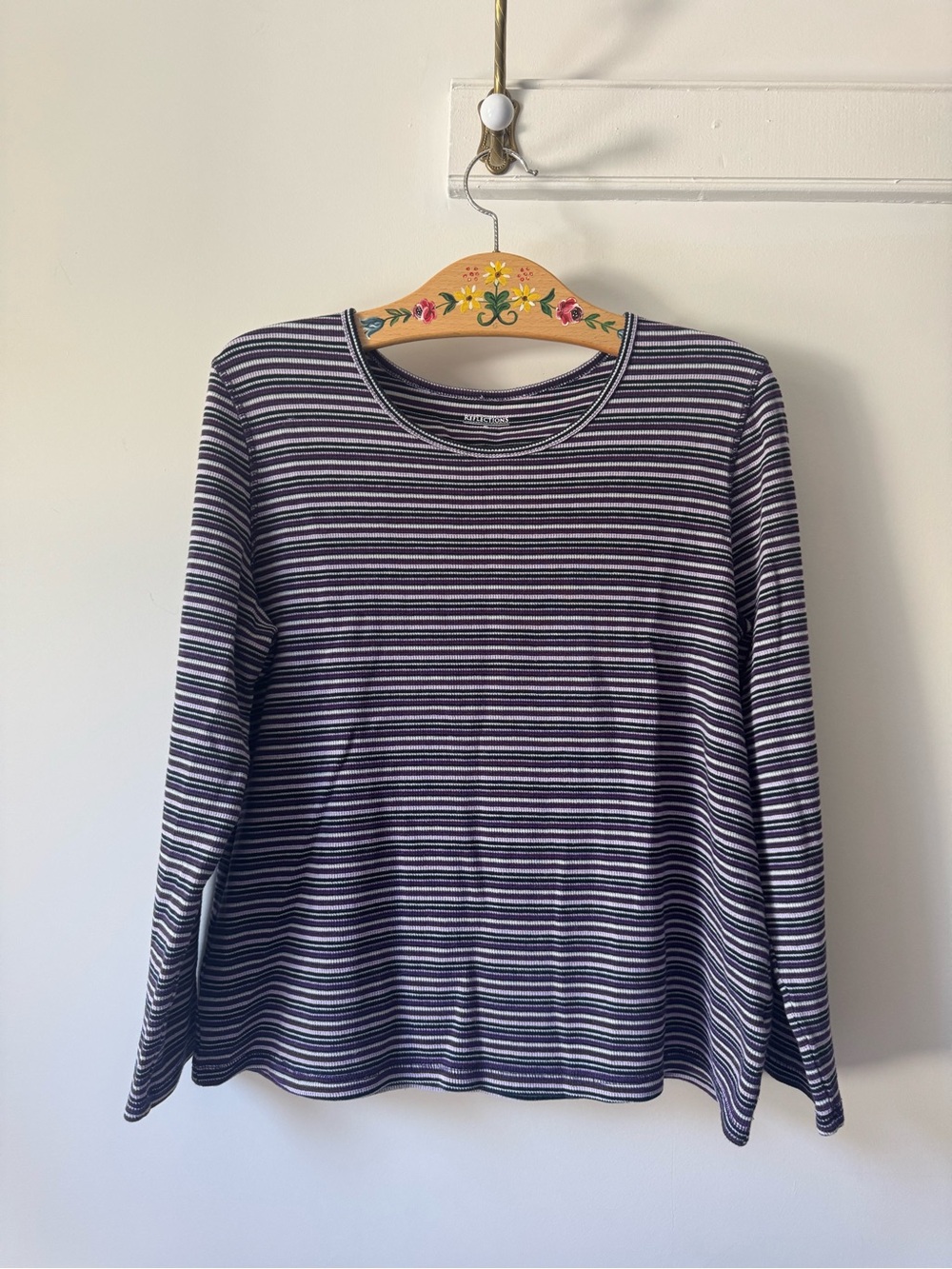 Northern Reflections Striped Long-Sleeve Crew Layering Tee